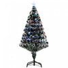 Homcom 4ft Pre-lit Optical Fiber Artificial Christmas Tree With 16 Led Lights And 130 Branches