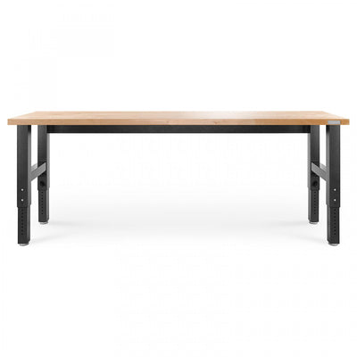 Gladiator 8' Adjustable Height Hardwood Workbench - Hammered Granite|Établi de 8 pi à hauteur réglable en bois franc de Gladiator - granite martelé