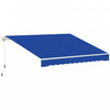 8'x7' Manual Retractable Sun Shade Patio Awning Canopy Shelter, Blue