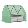 Outsunny Greenhouse With Raised Garden Bed, Steel Outdoor Planter Box With Plastic Cover, Roll Up Door, Dual Use For Flowers, Vegetables, Fruits And Herbs, 50\"x37.4\"x36.2\", Green