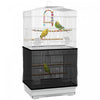 Pawhut 36\" Bird Cage For Finches, Canaries Budgies, Parrot Cage With Accessories, Handle, Mesh Cover, Tray, White