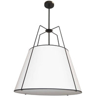 Dainolite Trapezoid 3 Light Pendant Trapezoid Black/White Shade White Fabric Diffuser Lamp