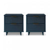 Granville Modern 18\" Nightstand in Midnight Blue (2-Drawer) - Set of 2