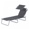Outsunny Outdoor Lounge Chair, For Beach, Camping, Hiking, Backyard, Grey