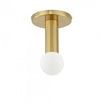 Dainolite Adams 1 Light Flush Mount Aged Brass Lamp