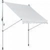 Outsunny 6.6'x5' Manual Retractable Patio Awning Window Door Sun Shade Deck Canopy Shelter Water Resistant Uv Protector White