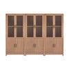 Jodie Mid-Century Modern 31\" Bookcase Cabinet in Maple (6-Shelf) - Set of 3