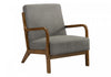 Monarch Specialties - Accent Chair, 34\"H, Upholstered, Living Room, Bedroom, Grey Fabric, Brown Walnut Wood