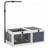 Pawhut Tortoise House Wooden Tortoise Enclosure Indoor Outdoor Turtle Habitat With Adjustable Lamp Holder, Openable Lids, Pull-out Trays, 32\" L X 19\" W X 12\" H, Grey