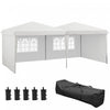 Outsunny 10' X 19' Pop Up Canopy Tent With Sidewalls, Instant Sun Shelter, Tents For Parties, Height Adjustable, With Wheeled Carry Bag And 5 Sand Bags For Outdoor, Garden, Patio