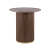 Voss Modern Round Dining Table with Ash Veneer Tabletop & Metal Base, Brown