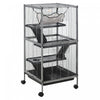 Pawhut 4-tier Rolling Small Animal Cage Pet Mink Chinchilla Small Cat Hutch Pet Play House With Hammock Platform, Ramp,removable Tray For Pet Mink, Chinchilla, Small Cat