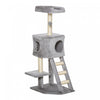 Pawhut 47 Inches Cat Tree, Multi-level Cat Tower With Condo, Cat Climbing Activity Center With Sisal Scratching Posts, Ladder, Plush Perch And Hanging Ball, Light Grey