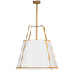 Dainolite Trapezoid 3 Light Pendant Trapezoid Gold/White Shade White Fabric Diffuser Lamp