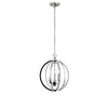 Dainolite Karland 3 Light Chandelier Crystal Studded Banding Polished Chrome Finish Lamp