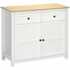 HOMCOM Sideboard Kitchen Storage Cabinet with Drawer Adjustable Shelf White