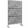 Outsunny Outdoor Privacy Screen, Freestanding Outdoor Divider, Black