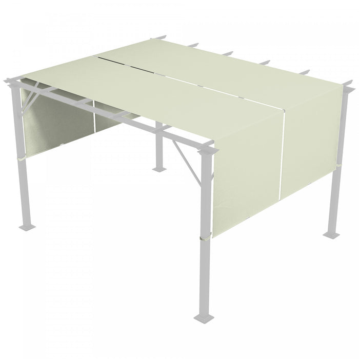 Outsunny 2 Pcs 16 X 4ft Pergola Shade, Uv Protection Pergola Canopy, Khaki