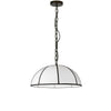 Dainolite Portobello 1 Light Pendant Small Matte Black White Shade And Black Trim Lamp