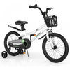 Costway 18\" Kid's Bike With Removable Training Wheels & Basket For 4-8 Years Old White