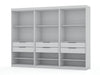 Mulberry Contemporary Modern 36\" Wardrobe Closet in White - Set of 3