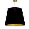 Dainolite Oversized Drum 1 Light Pendant tapered Drum Large Black/Gold Shade Lamp