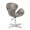 Manhattan Comfort Raspberry Polished Chrome Faux Leather Adjustable Swivel Chair - Pebble