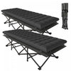 Outsunny Set of 2 Camping Cot with Pad, 32\" Extra Wide Folding Cots, Black