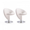 Curl Modern Wool Blend Swivel Lounge Chair in Cream - Set of 2