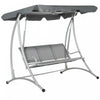 Outsunny 3 Person Patio Swing Seats With Adjustable Canopy Outdoor Swing Chair Bench For Garden, Poolside, Dark Grey
