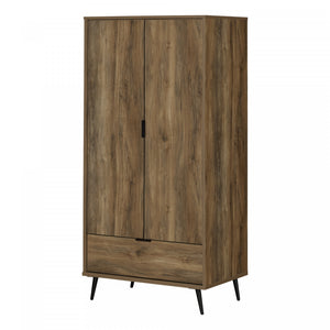 Oxford Wardrobe Armoire With Doors And Drawer - Natural Mango