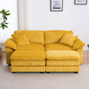 Liam 84.6\" Comfortable Cloud Modular Sofa with Corduroy Upholstered,Yellow