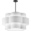 Dainolite Phlox 4 Light Chandelier Matte Black White Shade Lamp