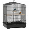 Pawhut 23\" Bird Cage For Finches, Canaries Budgies, Parrot Cage With Accessories Handle, Black