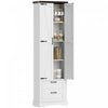 HOMCOM 71\" Kitchen Pantry Cabinet, Farmhouse Kitchen Storage Cabinet, White
