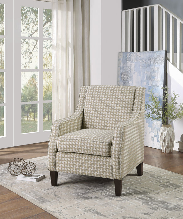 Beagle Accent Chair, Khaki Pattern Fabric