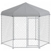 Pawhut Outdoor Dog Kennel Dog Run With Waterproof, Uv Resistant Cover For Medium And Large Sized Dogs, 9.2' X 8' X 7.7', Silver
