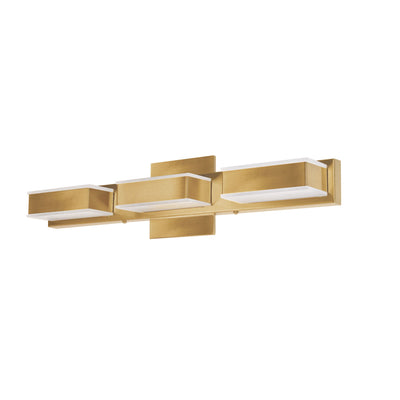 Dainolite Viola 3 Light LED Wall Vanity Light Aged Brass Finish Lamp|Lumière de coiffeuse murale Viola de Dainolite avec fini laiton vieilli et 3 ampoules à DEL