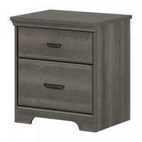 Versa 2-drawer Nightstand - End Table With Storage - Gray Maple