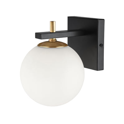 Dainolite Vivaldi 1 Light Wall Sconce Matte Black/Aged Brass Lamp|Applique murale Vivaldi de Dainolite avec fini noir mat et laiton vieilli et 1 ampoule