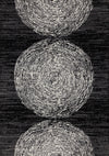 Florence Black Grey White Tree Ring Design Rug, 6'7\" x 9'6\" Indoor Area Rug