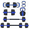 Soozier 6-in-1 Adjustable Dumbbell Set, 66lbs Free Weights Set, Blue