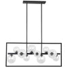 Dainolite Glasgow 10 Light Horizontal Pendant Square Frame Matte Black Finish Clear Glass Lamp