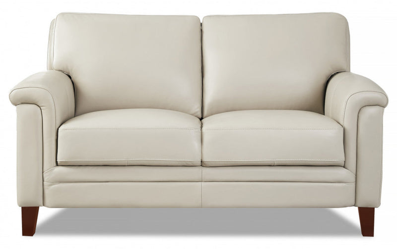 Hydeline Westcott Leather Loveseat - Vanilla