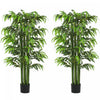 HOMCOM 5.3ft Artificial Tree Bamboo for Indoor Home Decor, Set of 2, Green