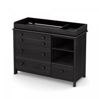 Little Smileys Changing Table With Station - Gray Oak