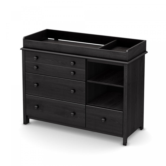 Little Smileys Changing Table With Station - Gray Oak