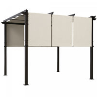 Outsunny 10' X 10' Metal Pergola With Retractable Canopy For Patio, Deck