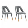 Neda Modern Upholstered Velvet Dining Chair in Gray - Set of 2