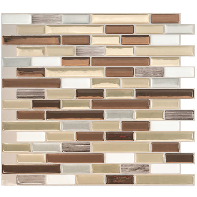 Smart Tiles Peel and Stick 4-Sheet 10 x 9 Backsplash - Muretto Durango|Dosseret Smart Tiles peler et coller 10 x 9, 4 feuilles - Muretto Durango